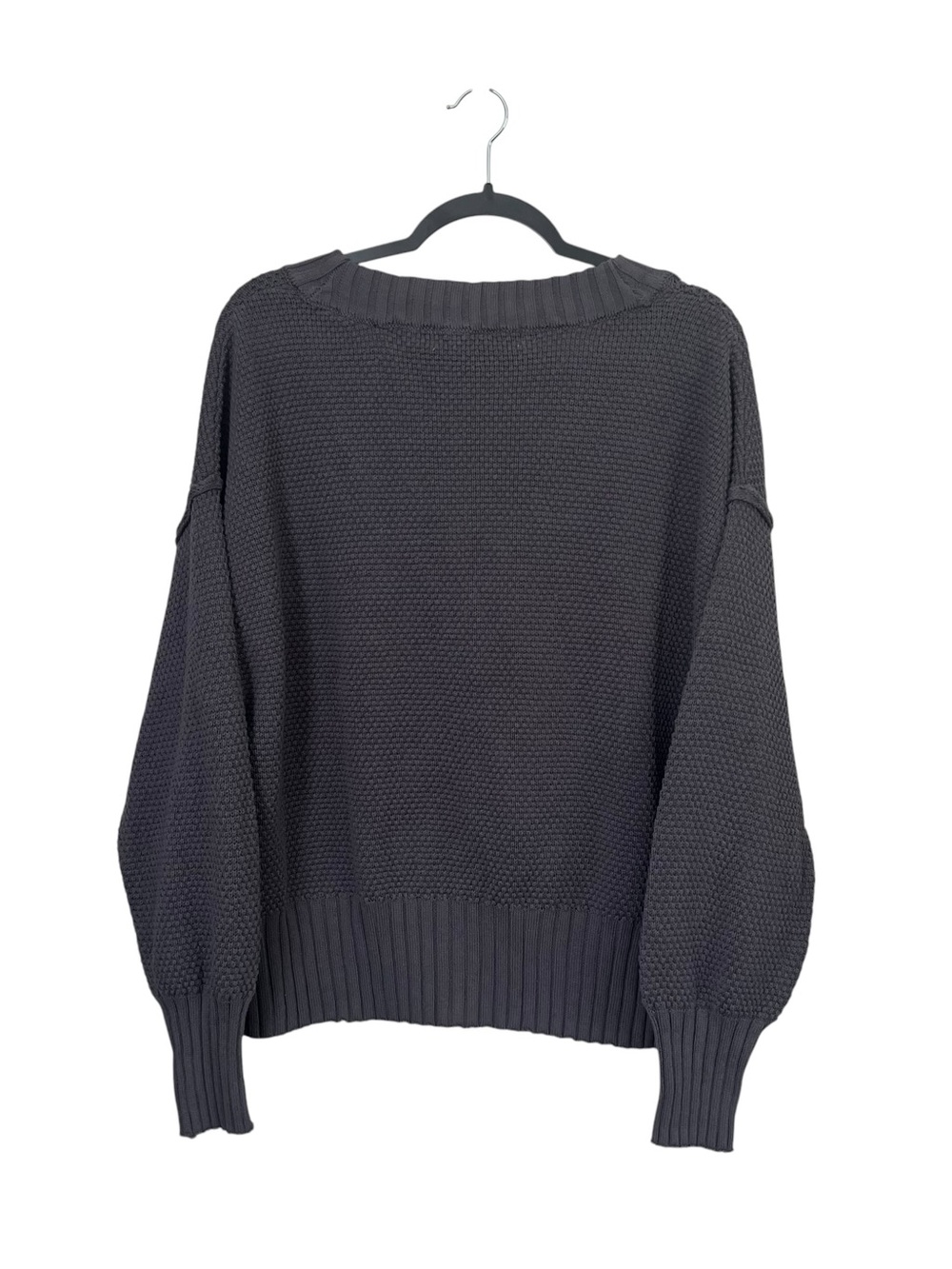Free People FP Beach Hailee Waffle Knit Cardigan Gray NWT Size S - Picture 3 of 12
